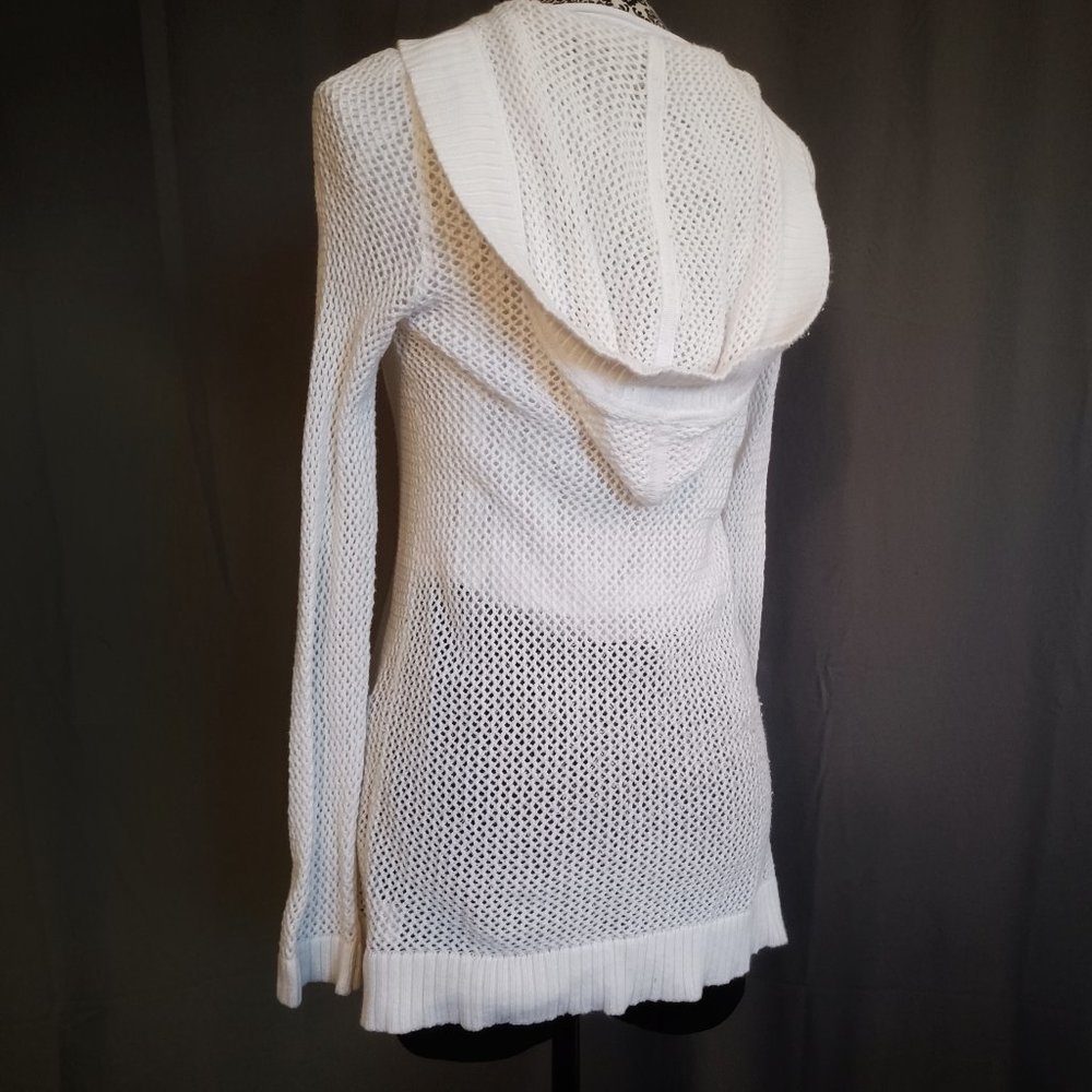 TALBOTS Cotton Mesh Hoodie Cardigan LS Summer Sweater P - Picture 4 of 4